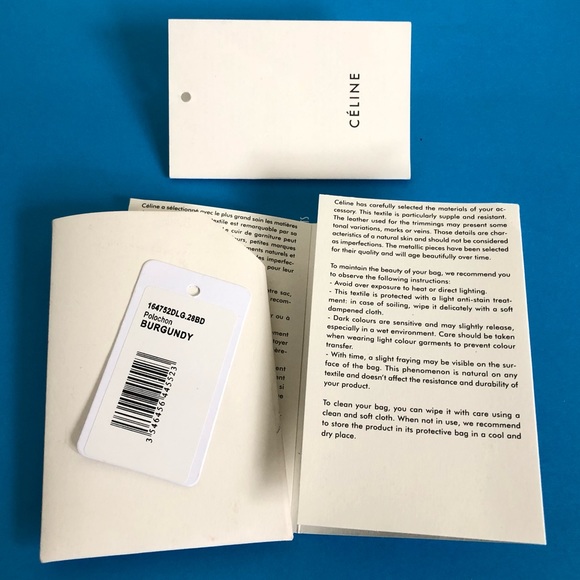 EUC Celine Paris Polochon brown logo burgundy leather satchel boston hand bag - Picture 9 of 10